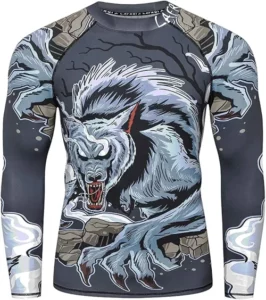 Lafroi Rash Guard Men's Long Sleeve Werewolf