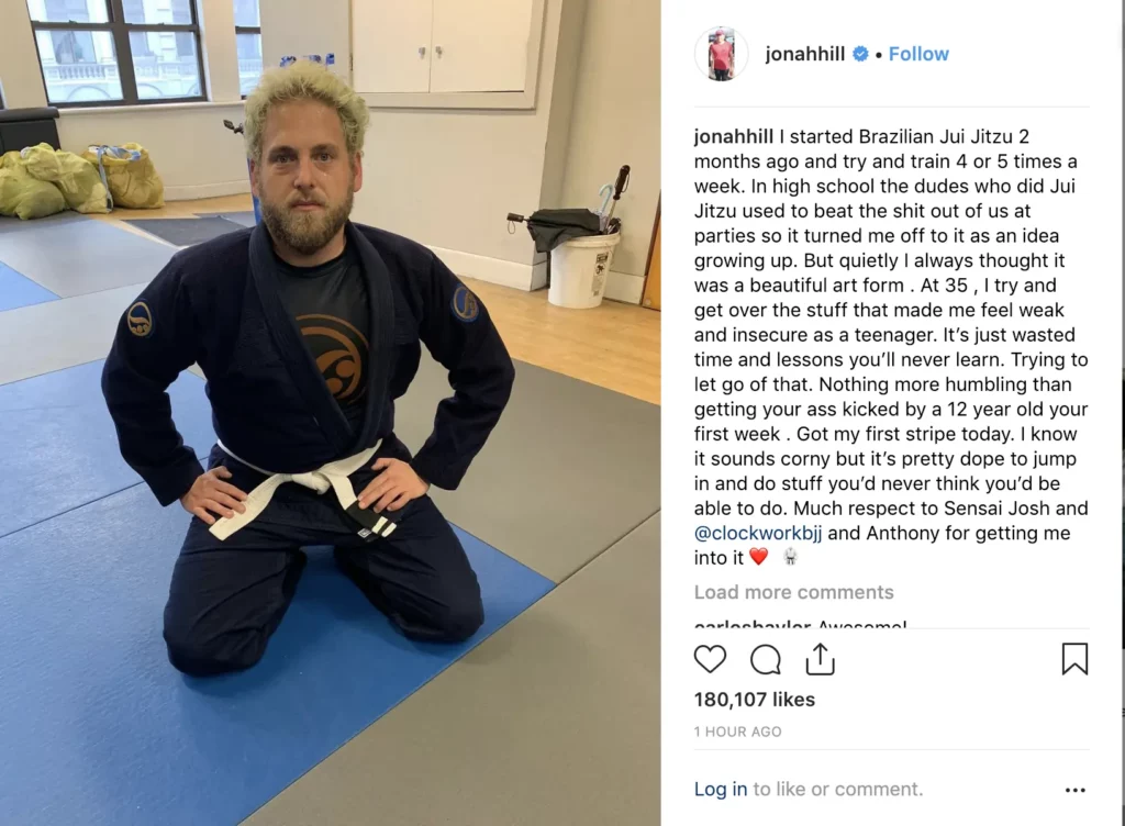 Jonah Hill BJJ Instagram Post